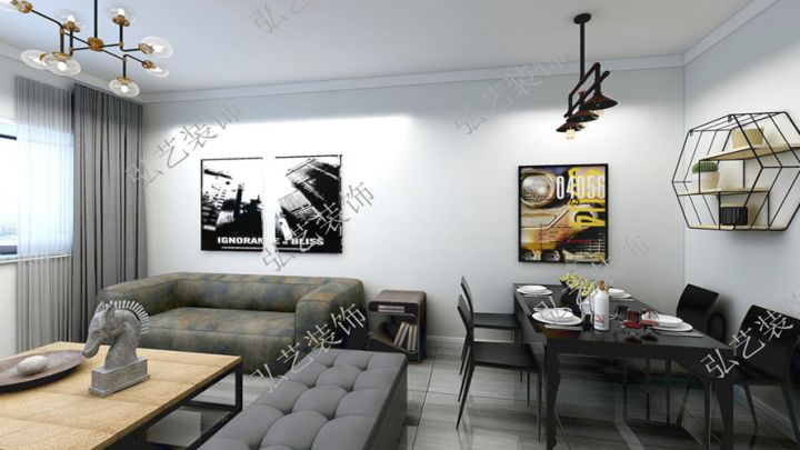 唐山景泰翰林-74平米-7.8萬元-冷色調設計