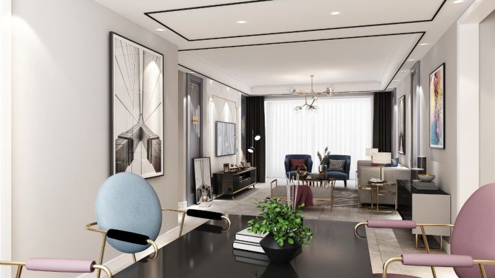 景泰翰林F區-137平米-輕奢風格