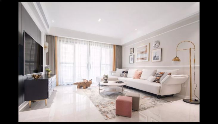 113平清新美式風格，客廳裝的太漂亮了，主臥衣帽間相通，精致顯格調！